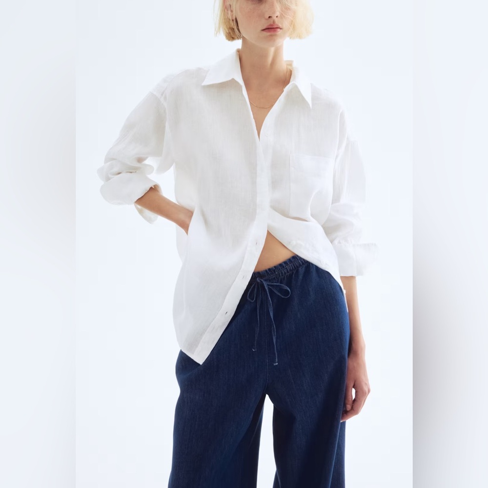 H&M Airy Oversized Linen Shirt